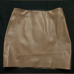 Brown Leather mini high waisted skirt